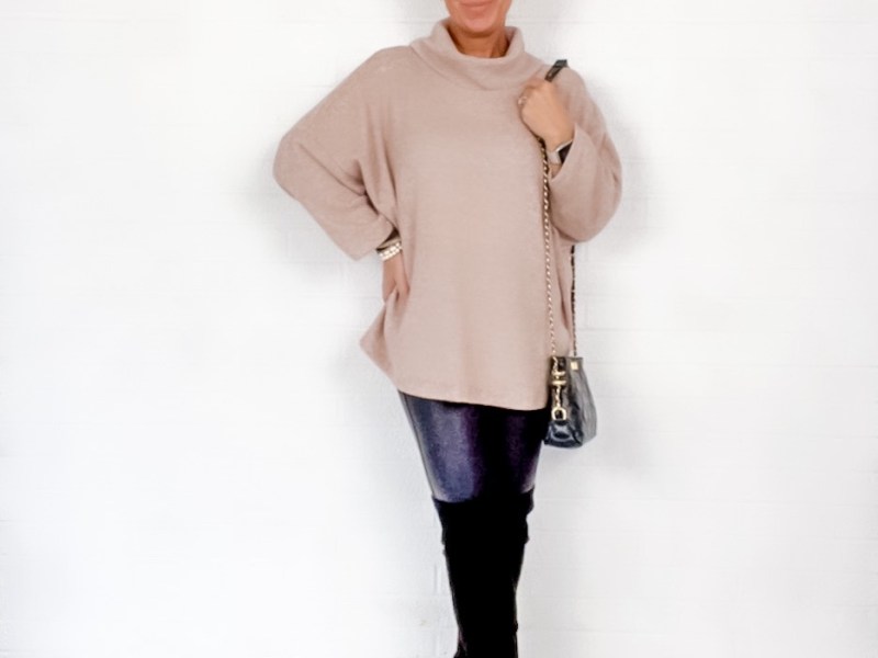 3 Ways to Wear an Oversized Cowlneck Tunic Sweater