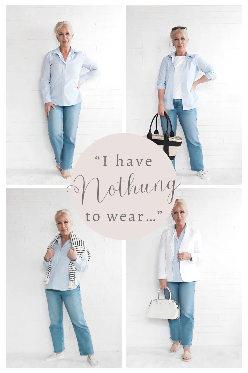“I have NOTHING to wear…” – Blue Button Up + Blue Jeans