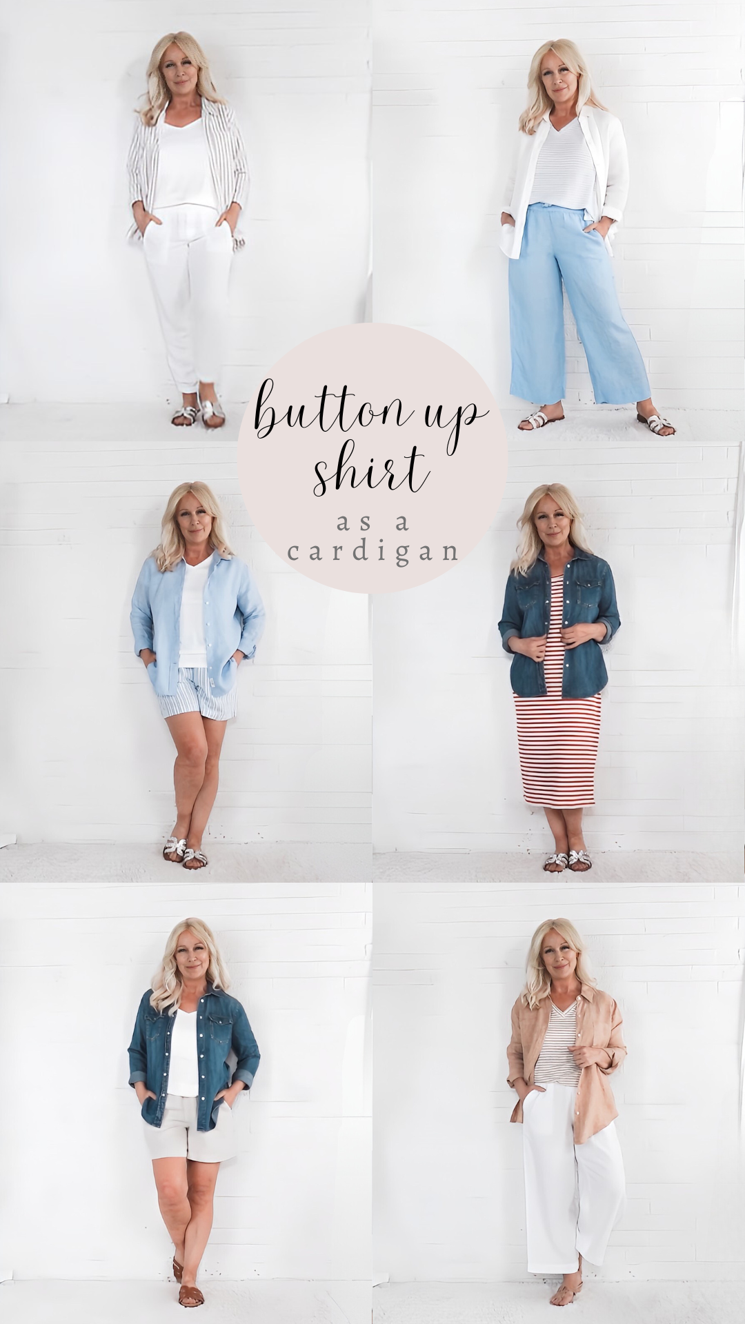 How to Style a Button Up Shirt as a Cardigan for Late Spring Early Summer Outfits