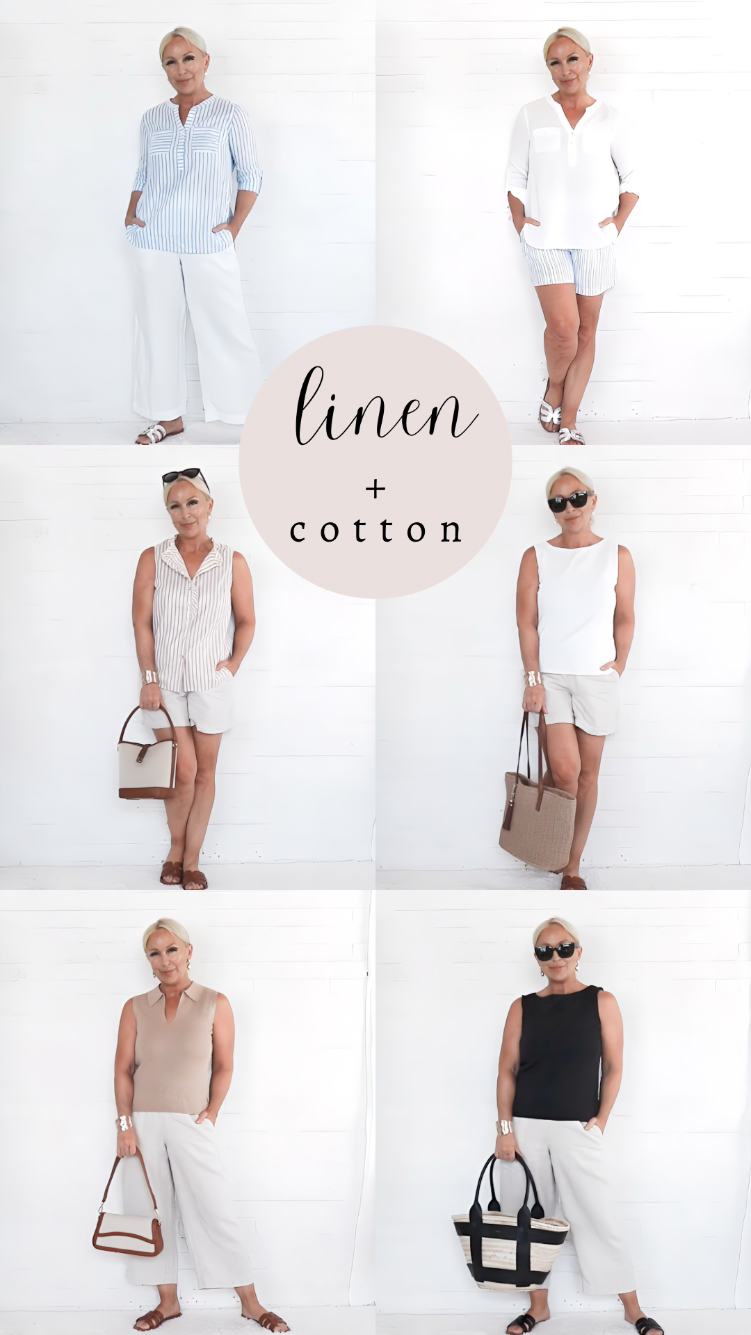 Linen + Cotton Casual Summer Outfits for Women Over 50, Women Over 40, Women Over 60